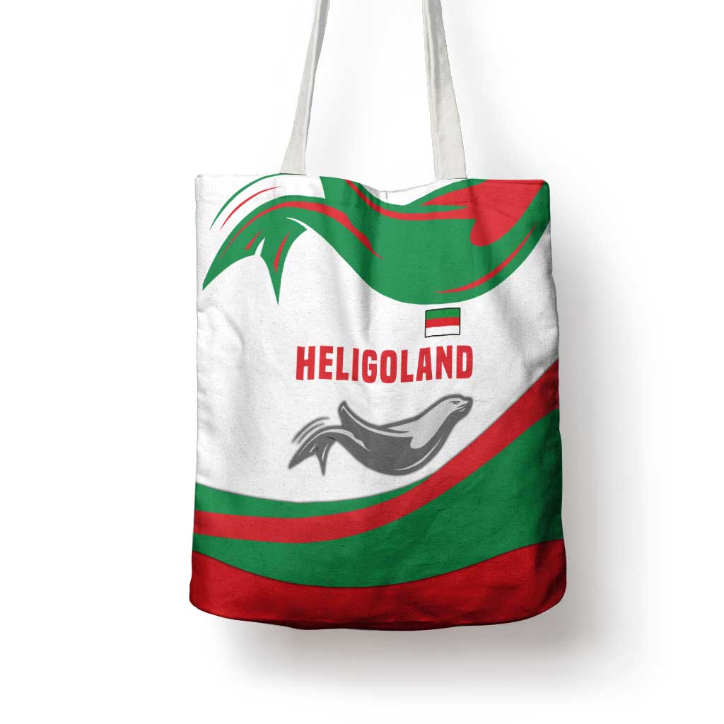 Germany Heligoland Tote Bag with Seal Graphic and Red Green Wave Nature - Wonder Print Shop