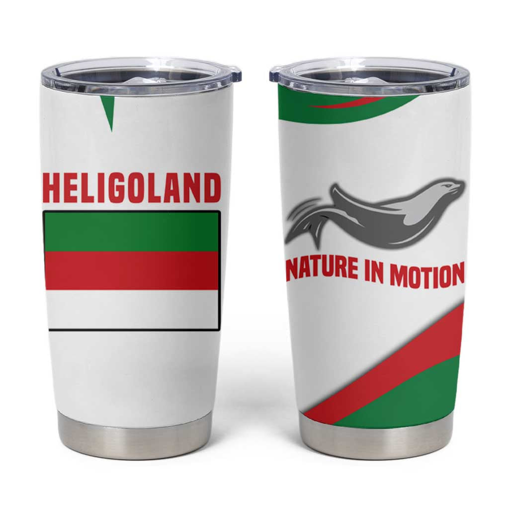 Germany Heligoland Tumbler Cup with Seal Graphic and Red Green Wave Nature - Wonder Print Shop