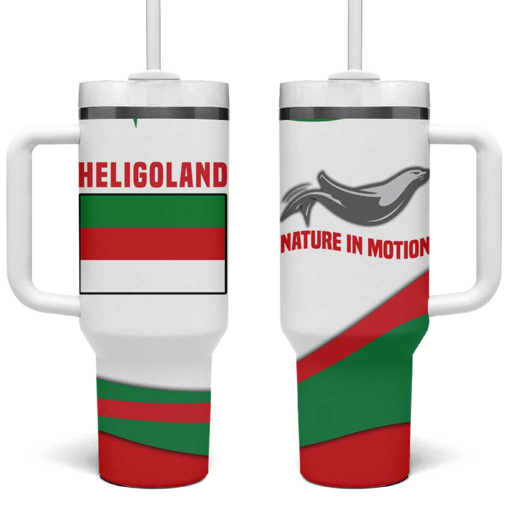 Germany Heligoland Tumbler With Handle with Seal Graphic and Red Green Wave Nature - Wonder Print Shop