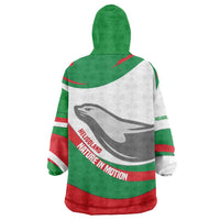 Germany Heligoland Wearable Blanket Hoodie with Seal Graphic and Red Green Wave Nature - Wonder Print Shop