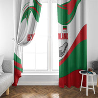 Germany Heligoland Window Curtain with Seal Graphic and Red Green Wave Nature - Wonder Print Shop