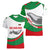 Germany Heligoland Women V-Neck T-Shirt with Seal Graphic and Red Green Wave Nature - Wonder Print Shop