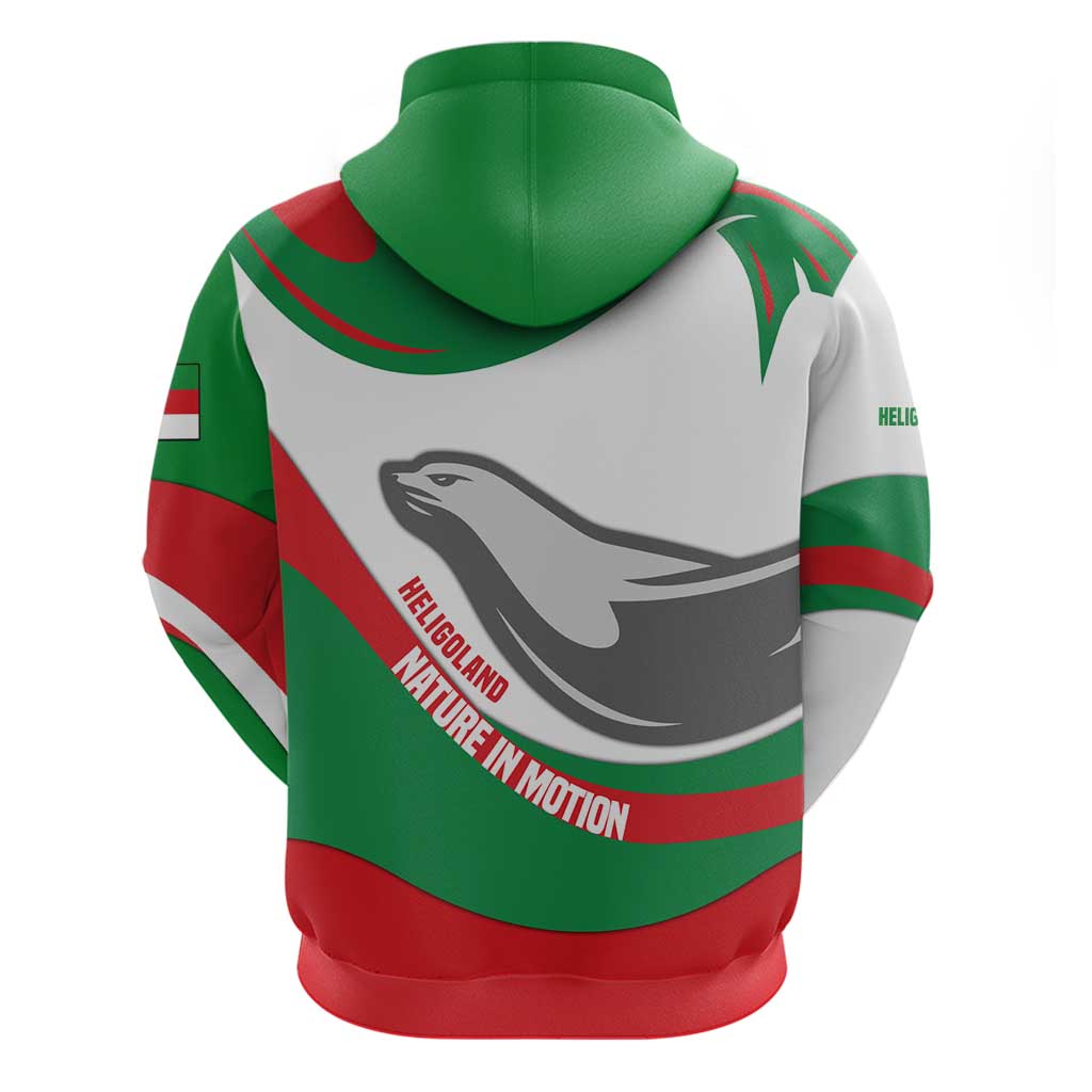 Germany Heligoland Zip Hoodie with Seal Graphic and Red Green Wave Nature - Wonder Print Shop