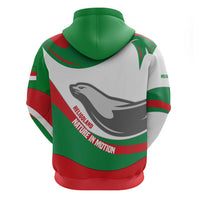 Germany Heligoland Zip Hoodie with Seal Graphic and Red Green Wave Nature - Wonder Print Shop