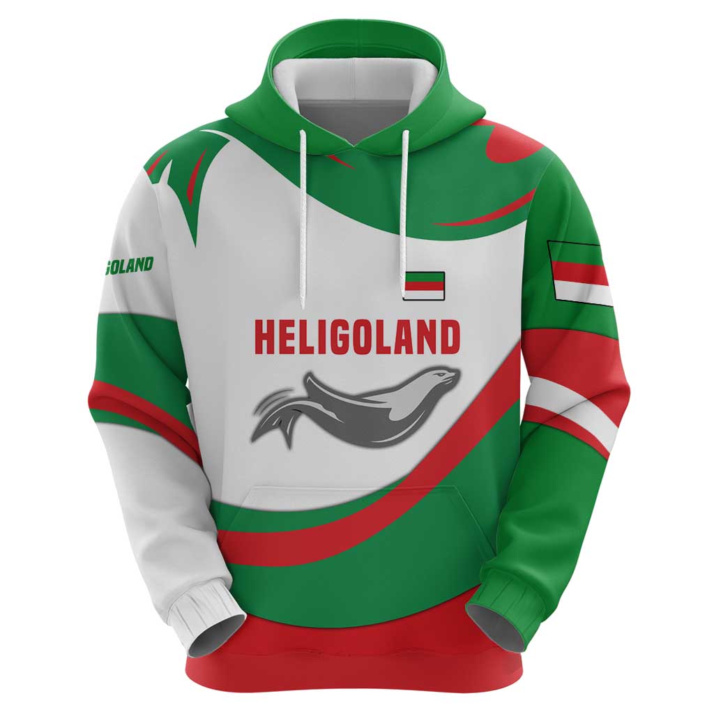 Germany Heligoland Zip Hoodie with Seal Graphic and Red Green Wave Nature - Wonder Print Shop