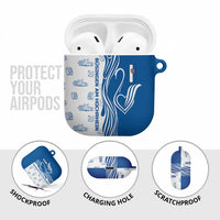 Busingen am Hochrhein Germany AirPods Case with Swan Pattern and Blue White Heart Design - Wonder Print Shop