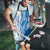 Busingen am Hochrhein Germany Apron with Swan Pattern and Blue White Heart Design - Wonder Print Shop