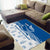 Busingen am Hochrhein Germany Area Rug with Swan Pattern and Blue White Heart Design - Wonder Print Shop