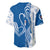 Busingen am Hochrhein Germany Baseball Jersey with Swan Pattern and Blue White Heart Design - Wonder Print Shop