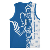 Busingen am Hochrhein Germany Basketball Jersey with Swan Pattern and Blue White Heart Design - Wonder Print Shop