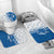 Busingen am Hochrhein Germany Bathroom Set with Swan Pattern and Blue White Heart Design - Wonder Print Shop