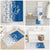 Busingen am Hochrhein Germany Bathroom Set with Swan Pattern and Blue White Heart Design - Wonder Print Shop