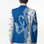 Busingen am Hochrhein Germany Blazer with Swan Pattern and Blue White Heart Design - Wonder Print Shop
