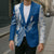 Busingen am Hochrhein Germany Blazer with Swan Pattern and Blue White Heart Design - Wonder Print Shop