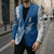 Busingen am Hochrhein Germany Blazer with Swan Pattern and Blue White Heart Design - Wonder Print Shop