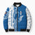 Busingen am Hochrhein Germany Bomber Puffer Jacket with Swan Pattern and Blue White Heart Design - Wonder Print Shop