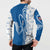 Busingen am Hochrhein Germany Button Sweatshirt with Swan Pattern and Blue White Heart Design - Wonder Print Shop