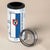 Busingen am Hochrhein Germany 4 in 1 Can Cooler Tumbler with Swan Pattern and Blue White Heart Design - Wonder Print Shop