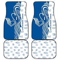 Busingen am Hochrhein Germany Car Mats with Swan Pattern and Blue White Heart Design - Wonder Print Shop