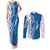 Busingen am Hochrhein Germany Couples Matching Tank Maxi Dress and Long Sleeve Button Shirt with Swan Pattern and Blue White Heart Design - Wonder Print Shop