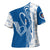 Busingen am Hochrhein Germany Cross Shoulder Shirt with Swan Pattern and Blue White Heart Design - Wonder Print Shop