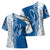 Busingen am Hochrhein Germany Cross Shoulder Shirt with Swan Pattern and Blue White Heart Design - Wonder Print Shop