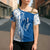 Busingen am Hochrhein Germany Cross Shoulder Shirt with Swan Pattern and Blue White Heart Design - Wonder Print Shop