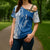 Busingen am Hochrhein Germany Cross Shoulder Shirt with Swan Pattern and Blue White Heart Design - Wonder Print Shop