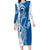 Busingen am Hochrhein Germany Family Matching Long Sleeve Bodycon Dress and Hawaiian Shirt with Swan Pattern and Blue White Heart Design - Wonder Print Shop