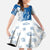 Busingen am Hochrhein Germany Family Matching Off Shoulder Maxi Dress and Hawaiian Shirt with Swan Pattern and Blue White Heart Design - Wonder Print Shop