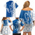 Busingen am Hochrhein Germany Family Matching Off Shoulder Short Dress and Hawaiian Shirt with Swan Pattern and Blue White Heart Design - Wonder Print Shop