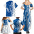 Busingen am Hochrhein Germany Family Matching Summer Maxi Dress and Hawaiian Shirt with Swan Pattern and Blue White Heart Design - Wonder Print Shop