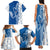 Busingen am Hochrhein Germany Family Matching Tank Maxi Dress and Hawaiian Shirt with Swan Pattern and Blue White Heart Design - Wonder Print Shop