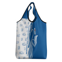 Busingen am Hochrhein Germany Grocery Bag with Swan Pattern and Blue White Heart Design - Wonder Print Shop