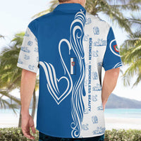 Busingen am Hochrhein Germany Hawaiian Shirt with Swan Pattern and Blue White Heart Design - Wonder Print Shop