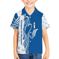 Busingen am Hochrhein Germany Hawaiian Shirt with Swan Pattern and Blue White Heart Design - Wonder Print Shop