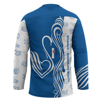 Busingen am Hochrhein Germany Hockey Jersey with Swan Pattern and Blue White Heart Design - Wonder Print Shop