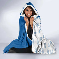 Busingen am Hochrhein Germany Hooded Blanket with Swan Pattern and Blue White Heart Design - Wonder Print Shop