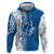 Busingen am Hochrhein Germany Hoodie with Swan Pattern and Blue White Heart Design - Wonder Print Shop