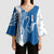 Busingen am Hochrhein Germany Kimono Sleeve Blouse with Swan Pattern and Blue White Heart Design - Wonder Print Shop