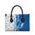 Busingen am Hochrhein Germany Leather Bag with Swan Pattern and Blue White Heart Design - Wonder Print Shop