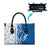 Busingen am Hochrhein Germany Leather Bag with Swan Pattern and Blue White Heart Design - Wonder Print Shop