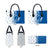 Busingen am Hochrhein Germany Leather Bag with Swan Pattern and Blue White Heart Design - Wonder Print Shop