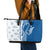 Busingen am Hochrhein Germany Leather Tote Bag with Swan Pattern and Blue White Heart Design - Wonder Print Shop