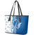Busingen am Hochrhein Germany Leather Tote Bag with Swan Pattern and Blue White Heart Design - Wonder Print Shop