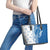 Busingen am Hochrhein Germany Leather Tote Bag with Swan Pattern and Blue White Heart Design - Wonder Print Shop