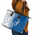 Busingen am Hochrhein Germany Leather Tote Bag with Swan Pattern and Blue White Heart Design - Wonder Print Shop