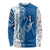 Busingen am Hochrhein Germany Long Sleeve Shirt with Swan Pattern and Blue White Heart Design - Wonder Print Shop