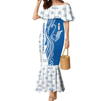Busingen am Hochrhein Germany Mermaid Dress with Swan Pattern and Blue White Heart Design - Wonder Print Shop