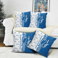 Busingen am Hochrhein Germany Pillow Cover with Swan Pattern and Blue White Heart Design - Wonder Print Shop